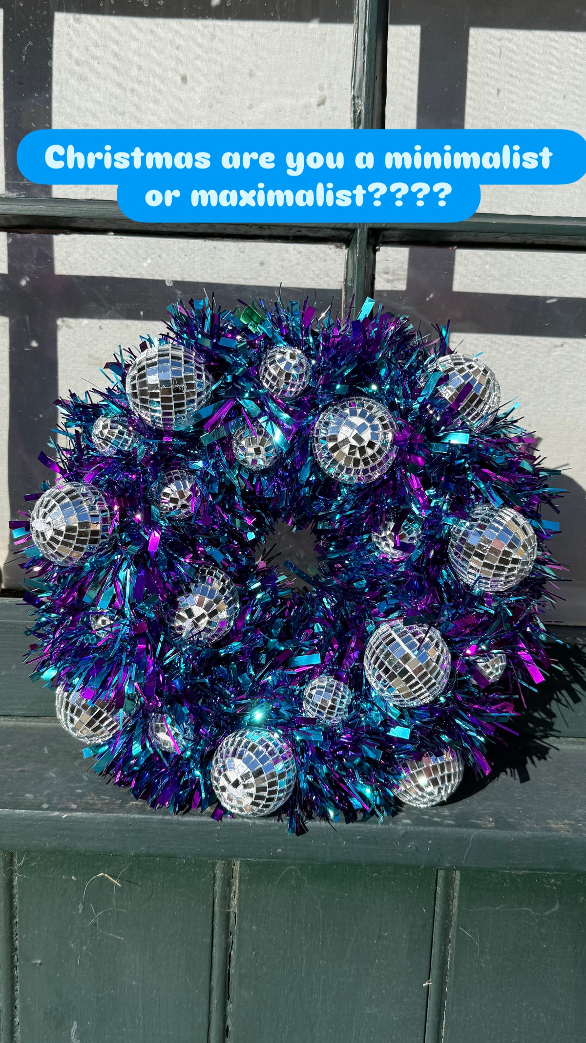 Disco ball door wreath