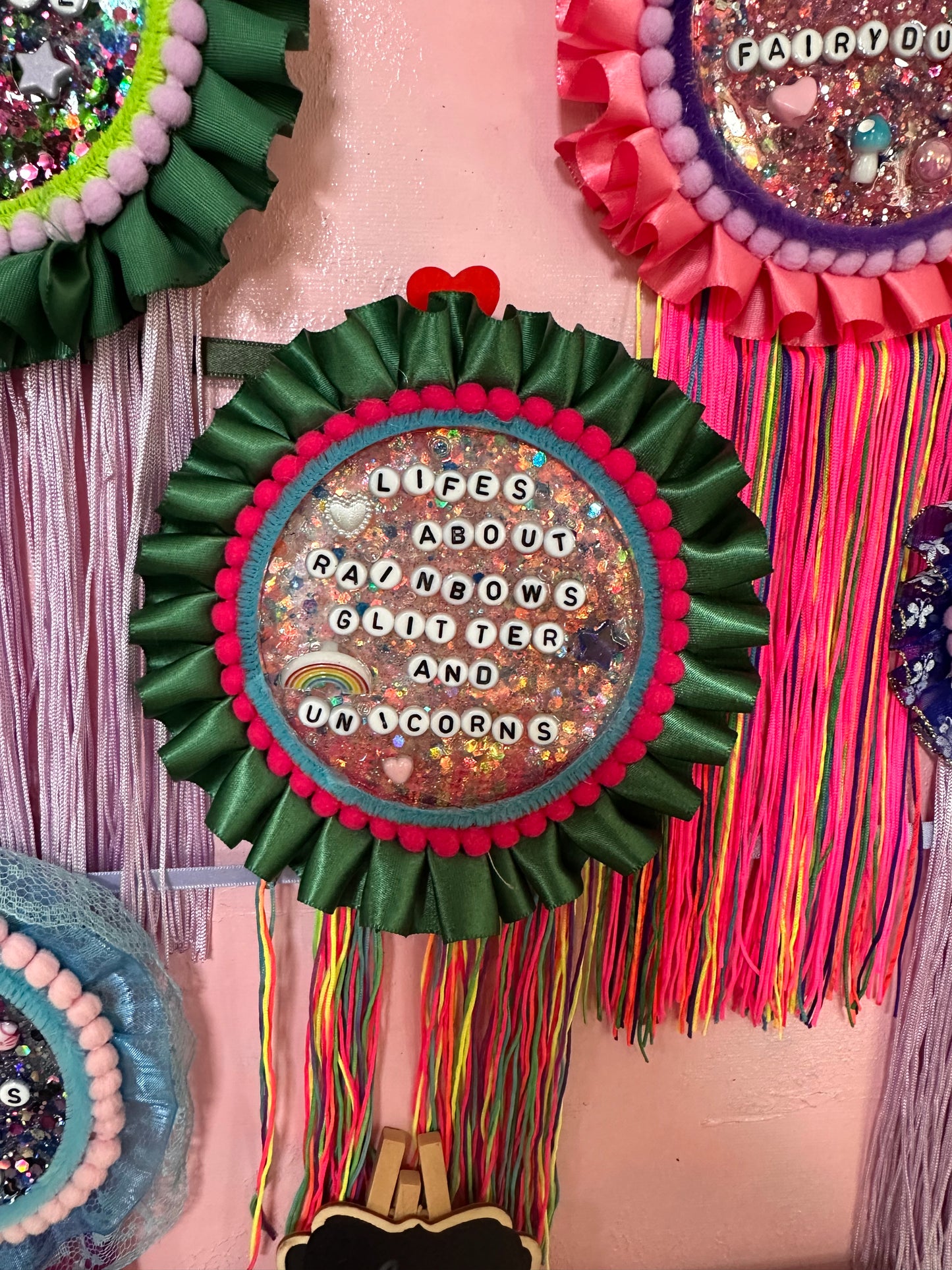 Fun quirky rosette wall hanging