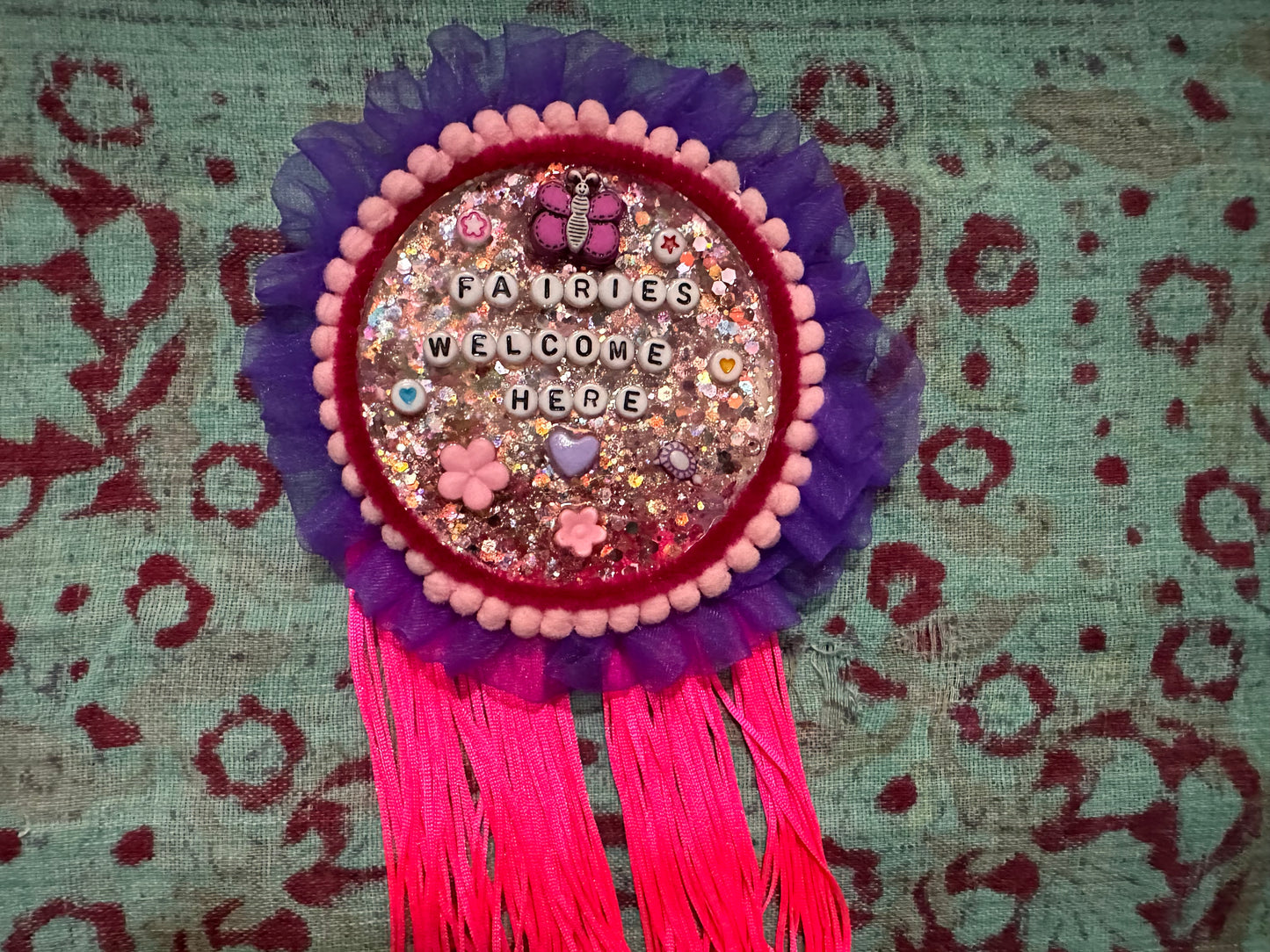 Fun quirky rosette wall hanging