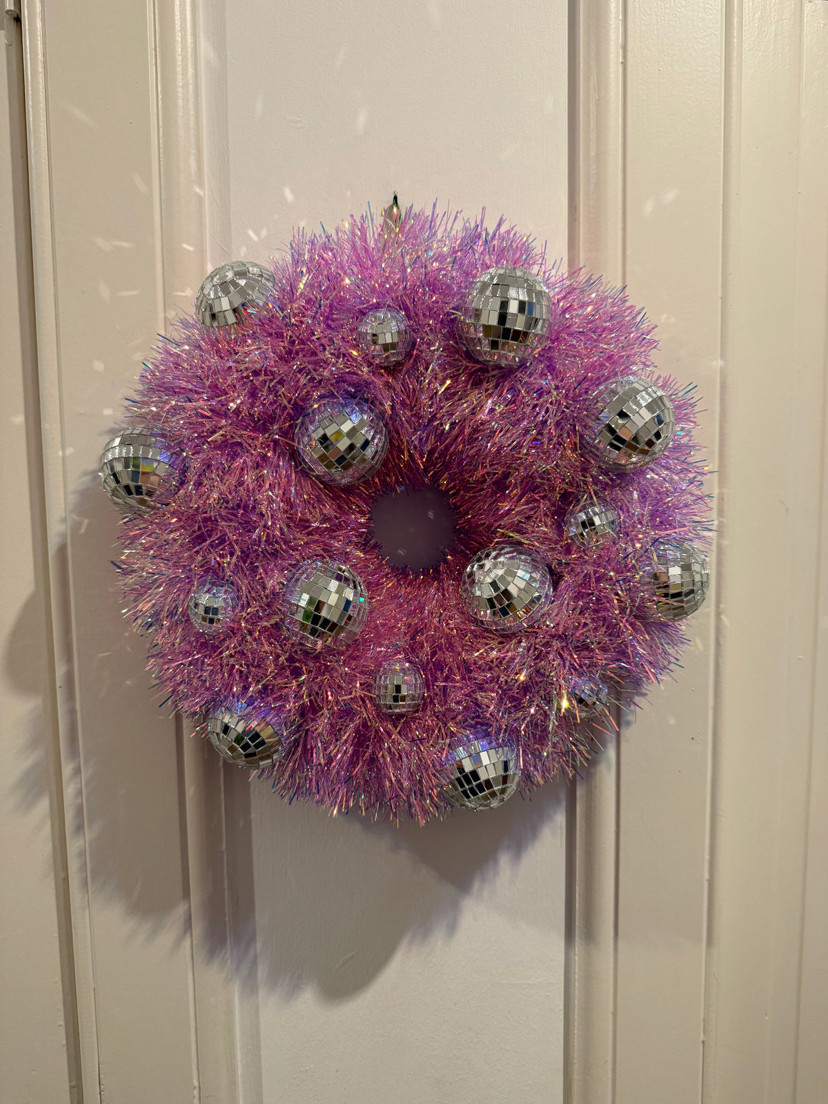 Disco ball door wreath