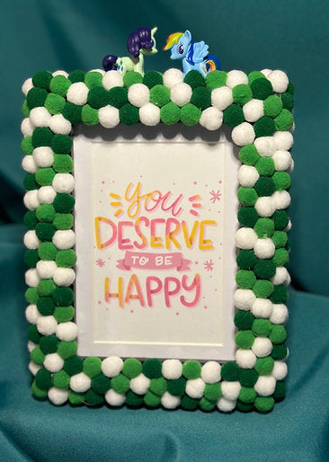 Green & white unicorn picture frame 5x7